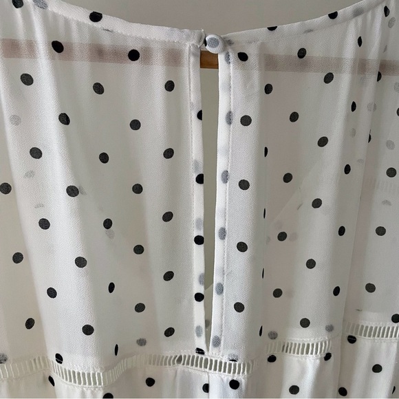 Torrid Chiffon Flutter Sleeve Midi Dress Black & White Polka Dot Size 10/12 - Picture 11 of 14